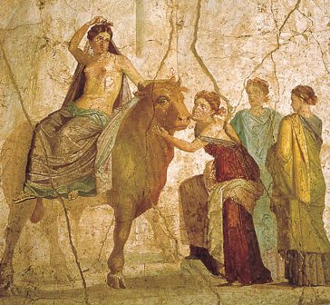 El rapto de Europa, freso romano hallado en Pompeya