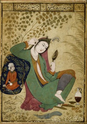 Mujer con espejo, de Riza-i Abbasi