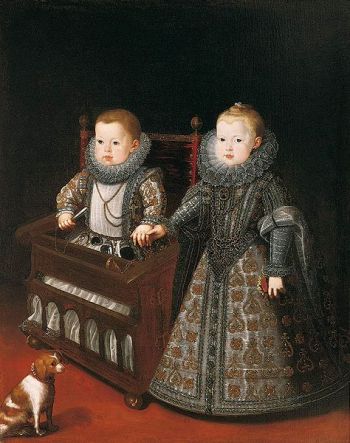 Los infantes Don Alfonso el Caro y Ana Margarita, de Bartolomé González y Serrano
