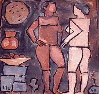 Dos figuras constructivas con objetos, de Joaquín Torres García 