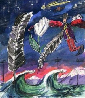 Ilustración de Hernán Castellano Girón para el libro “Alberto Rojas Jiménez viene volando”